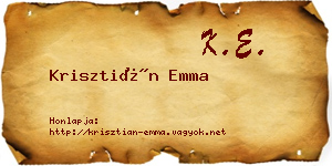 Krisztián Emma névjegykártya