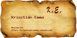 Krisztián Emma névjegykártya